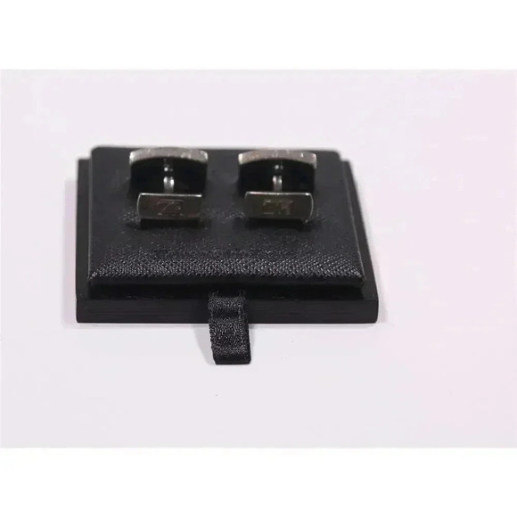 Ermenegildo Zegna 925 Sterling Silver Cufflinks EZ Logo in Wooden Box - Picture 5 of 13